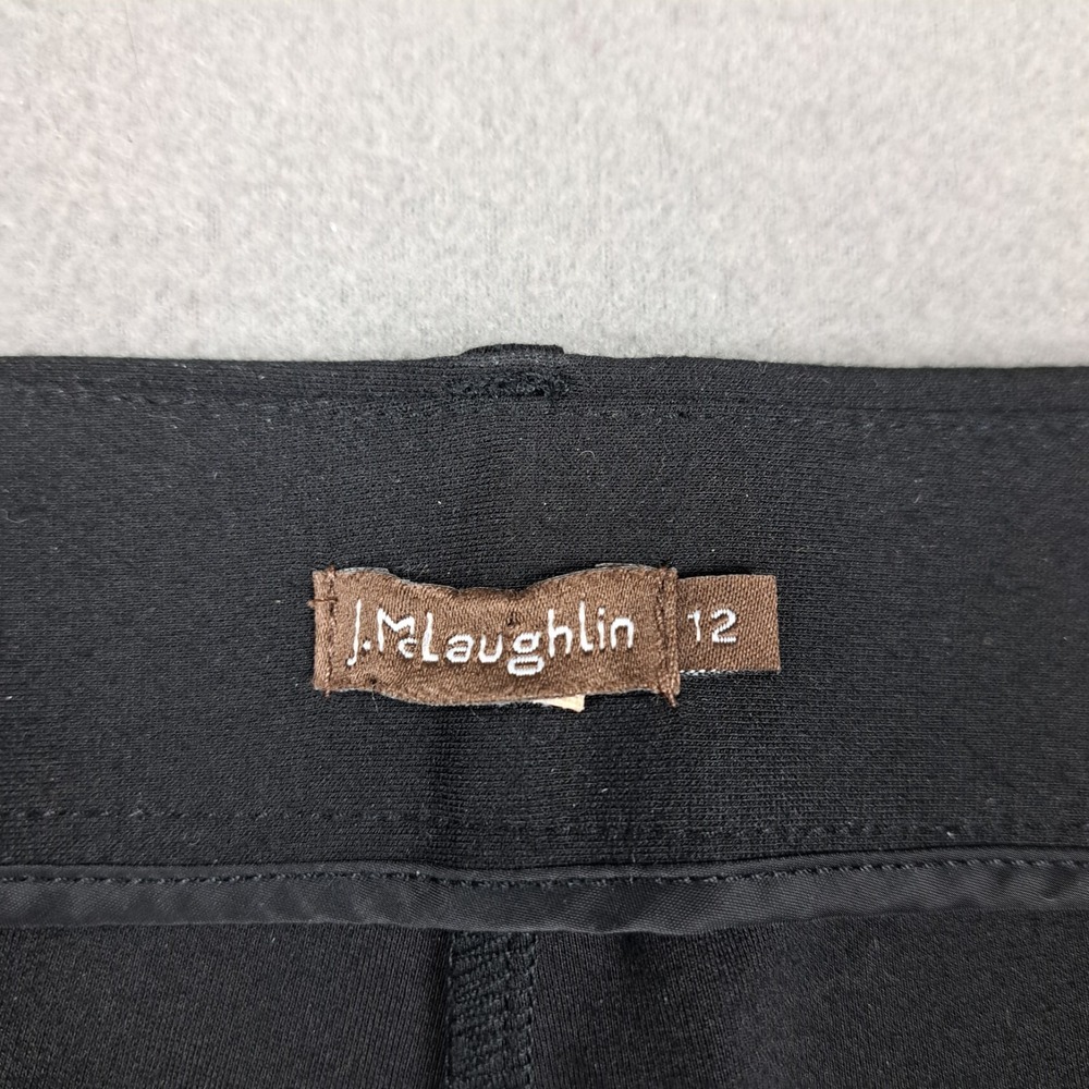 J McLaughlin Pants Womens 12 Black Wide Leg Stretch Waist Dress Slacks Career EC - Picture 6 of 12